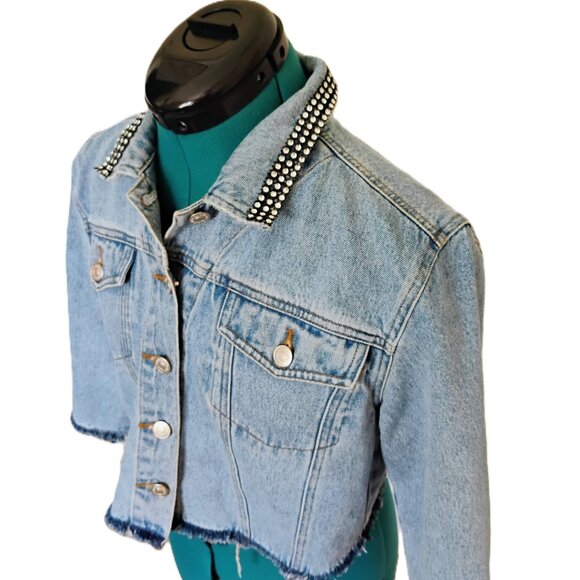 Size 10 Jeanology Equestran Jacket Woman's Repurposed with Three-quarter Sleeves - Picture 3 of 12